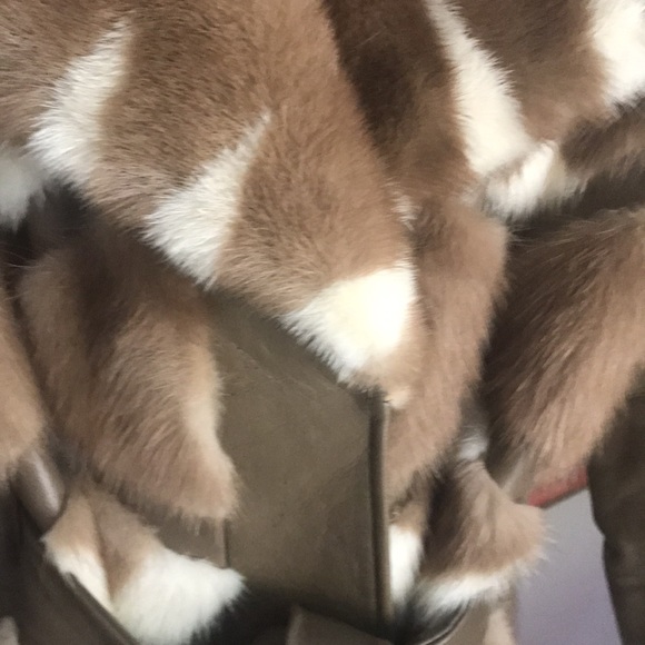 Flemington furs coat jacket 2 tone mink leather inserts never worn S/M - Picture 13 of 17